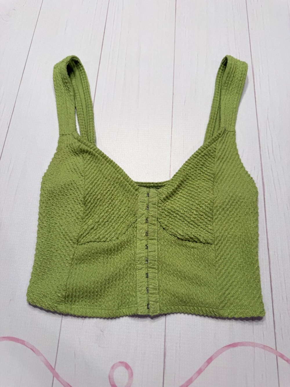 Urban Outfitters Green Estella Textured Corset Top Size S